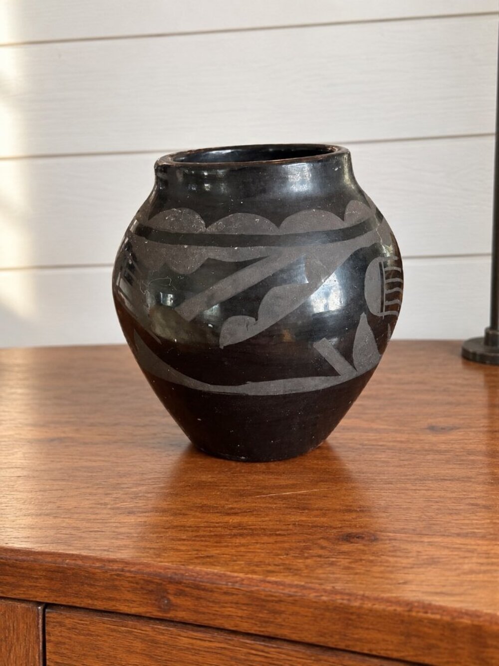 Santa Clara Blackware Pottery Vase Attributed to Frances M. Chavarria